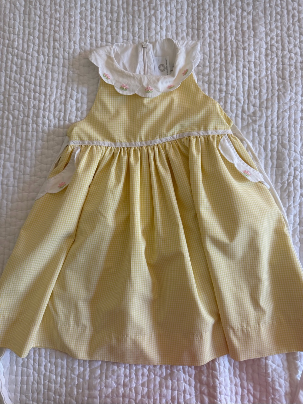 Proper Peony 5Y Yellow Gingham Dress